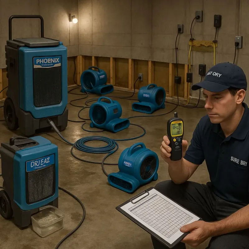 Structural Drying and Dehumidification process in McPherson County, KS